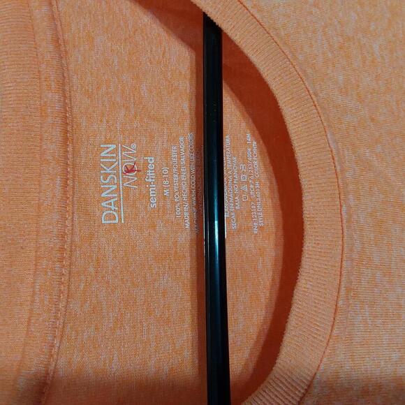 Danskin semi fitted orange long sleeve shirt M(8-10) - Picture 3 of 5